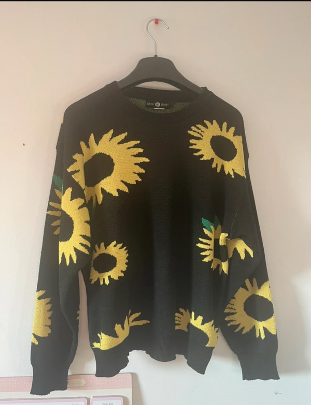 Black Sunflower Daisy Street Jumper bought at Cancer Research UK for £3.50