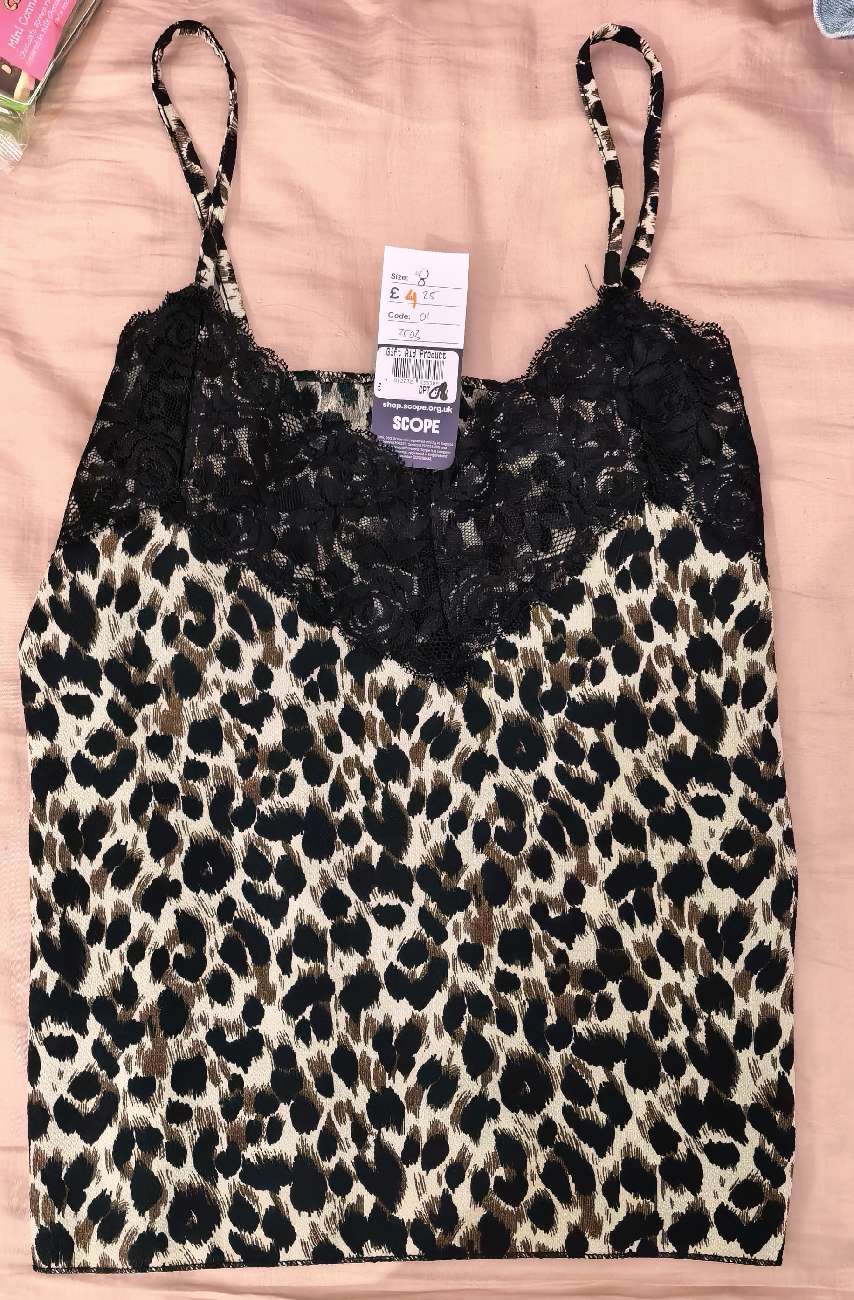 Y2K Leopard Tank Top bought at Scope for £4.25
