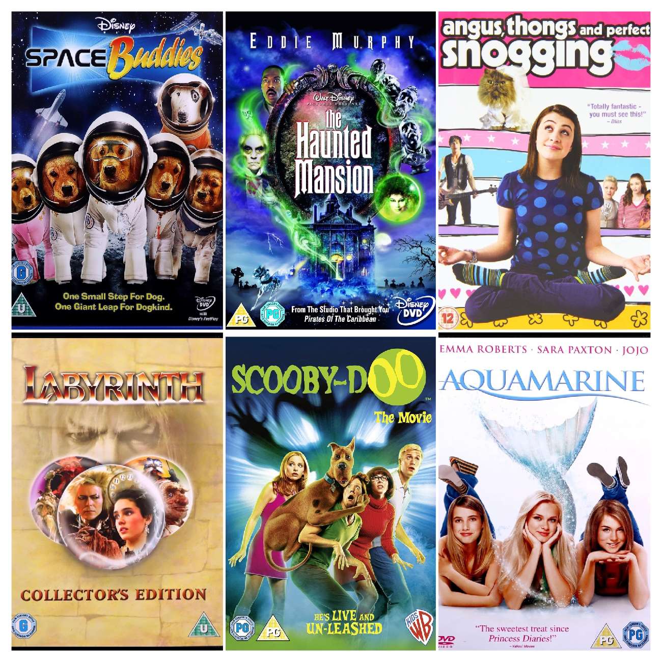 Collage of recent dvd buy (I've already put them away and can not be bothered getting them back out). I was amazed with the selection as it usually is more older adult films and they were doing a 3 for £1 deal!!! bought at Headway Charity Shop for £2.00