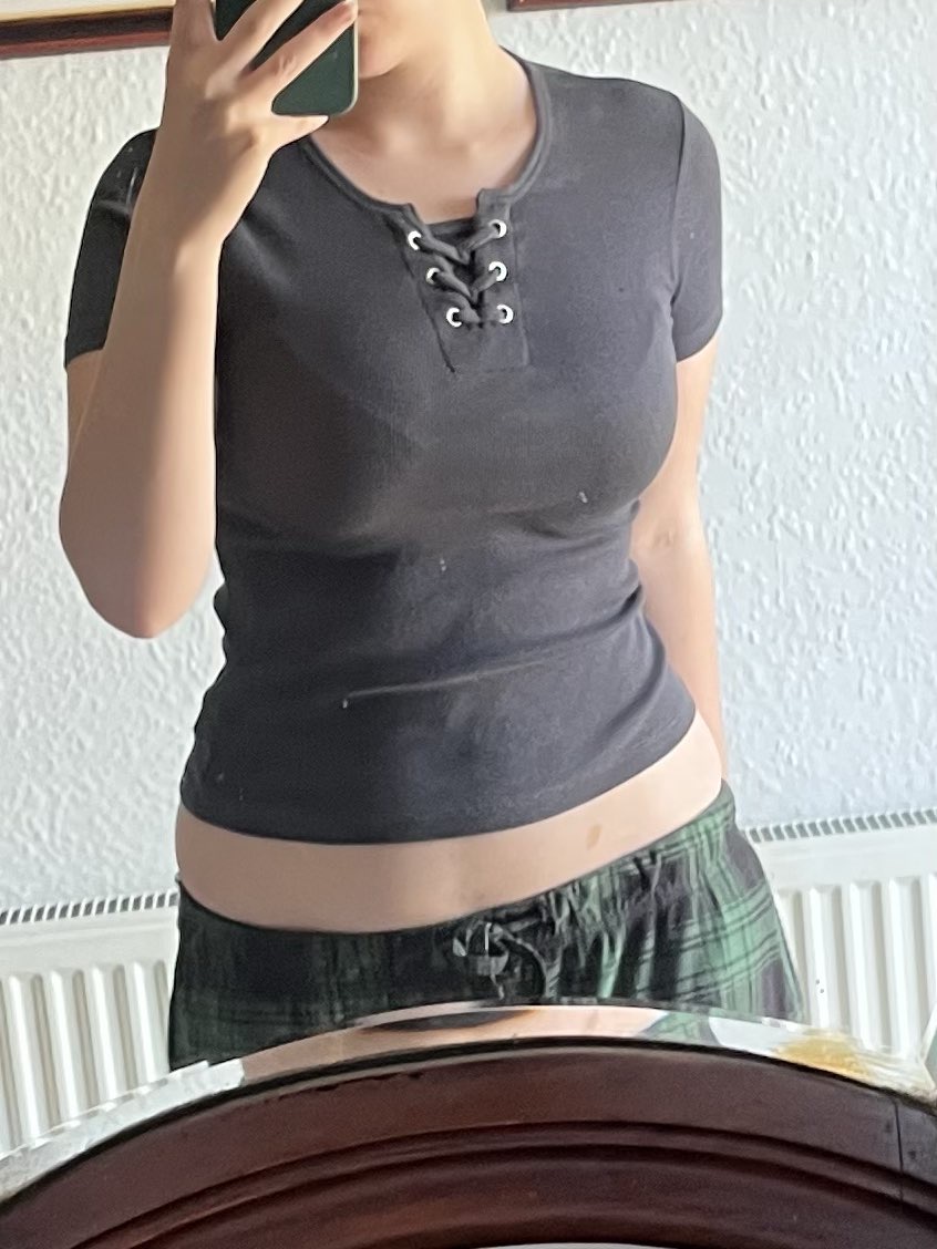 Dark grey top bought at Cancer Research Wales for £3.50