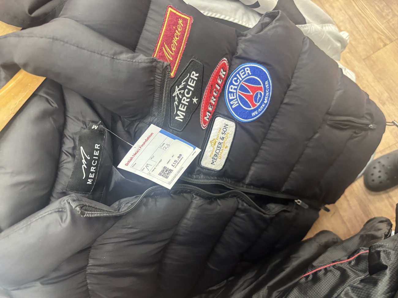 mercier gilet bought at British Heart Foundation for £15.00
