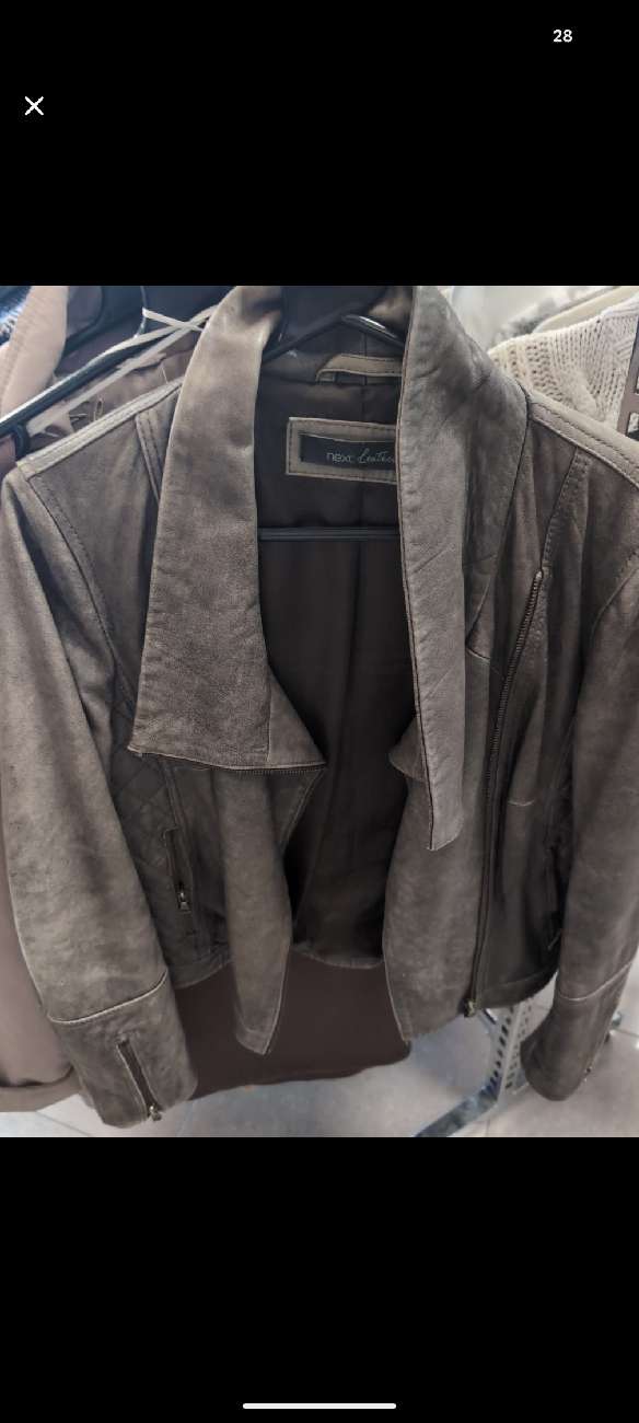 leather jacket bought at City Hospice Superstore for £15.00