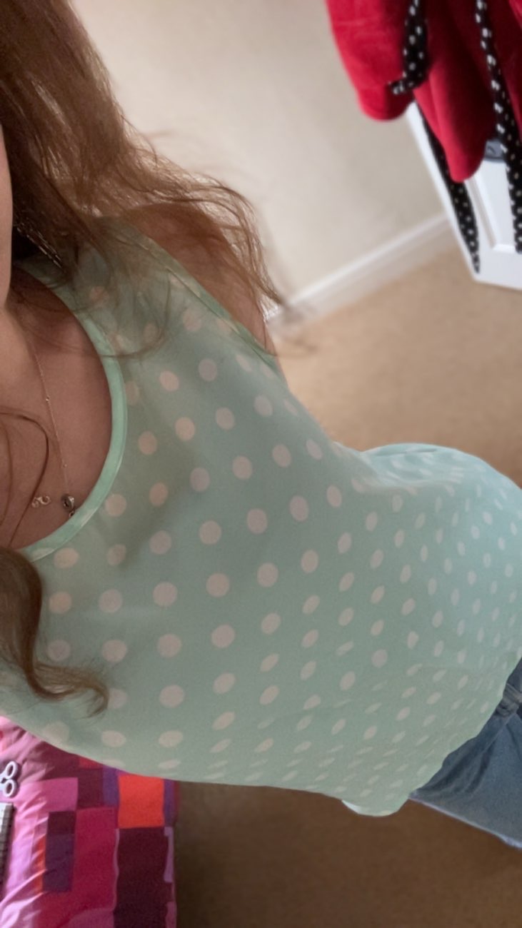 Teal Polkadot top product bought at KEMP Hospice Shop for £1.00