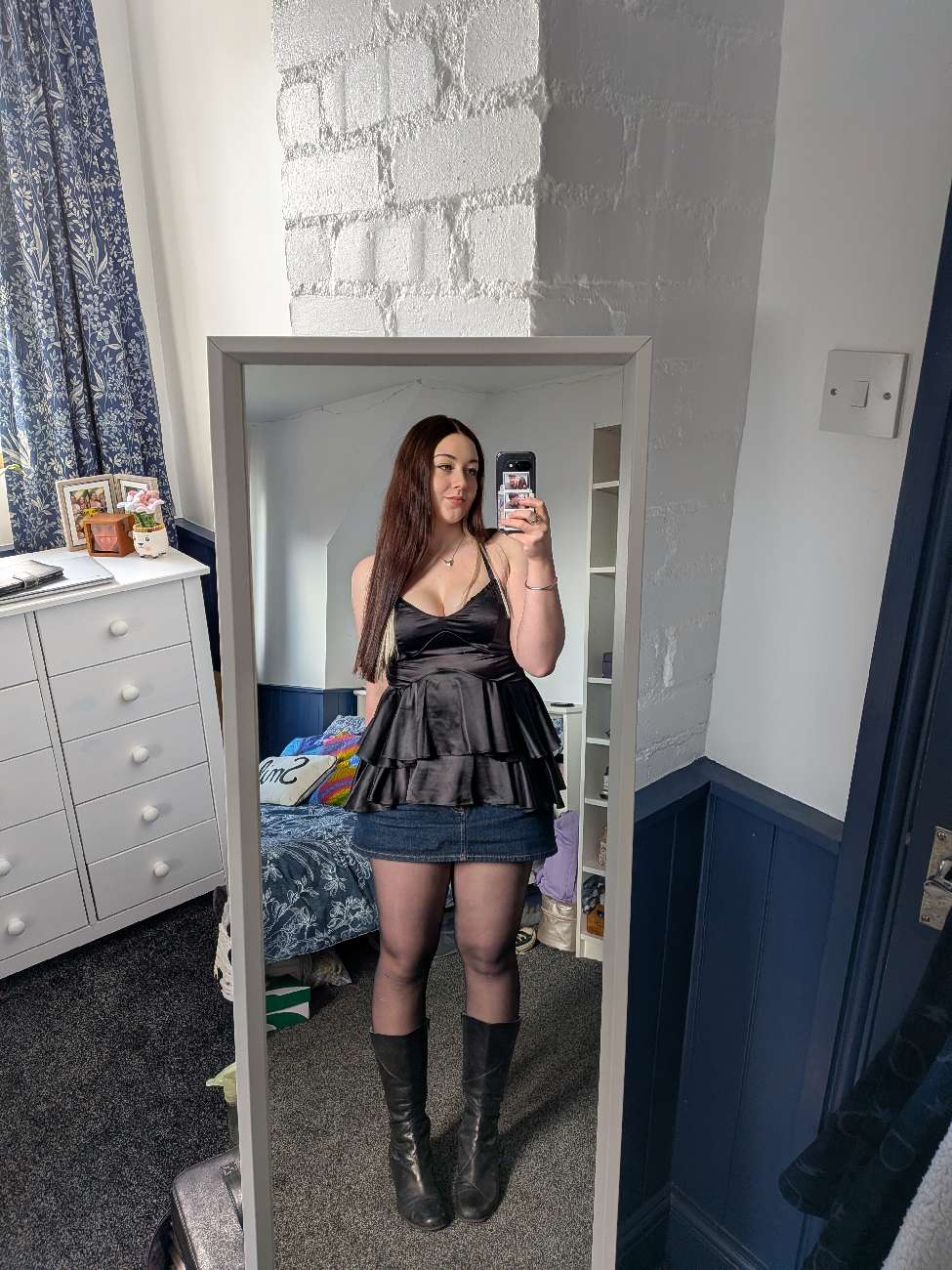 Black flowy satin top product bought at Children's Hospice South West for £6.00