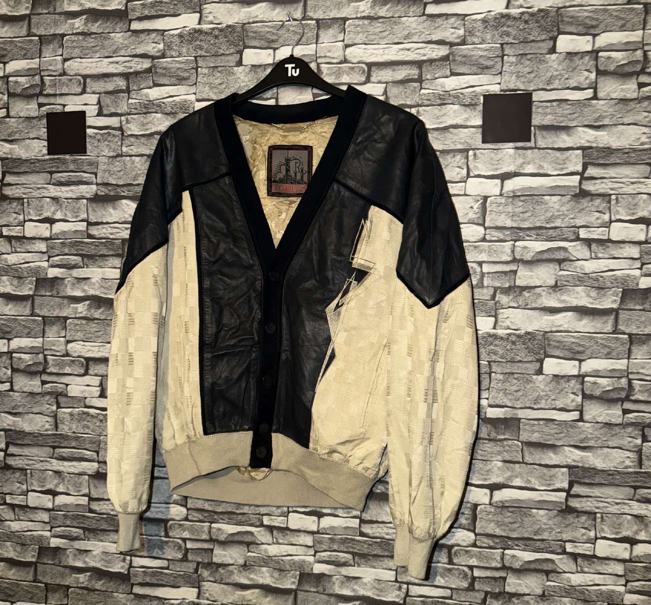 RARE Vintage TORRAS Spain Silk & Leather Bomber Jacket bought at British Heart Foundation for £5.00