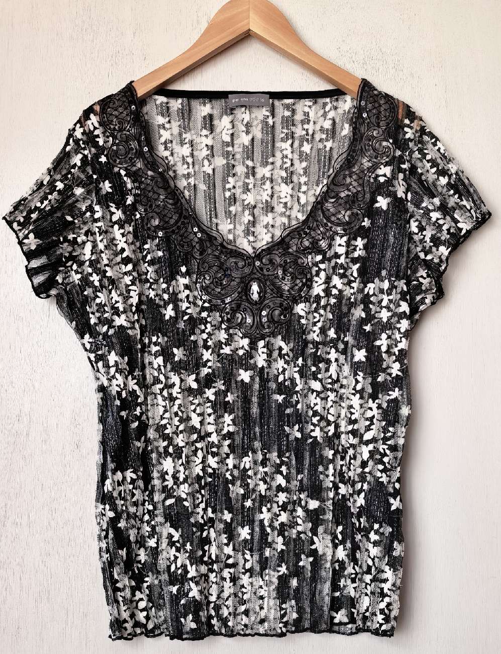 Per Una Mesh Black Bejeweled Top product bought at Keech Hospice Care for £2.75