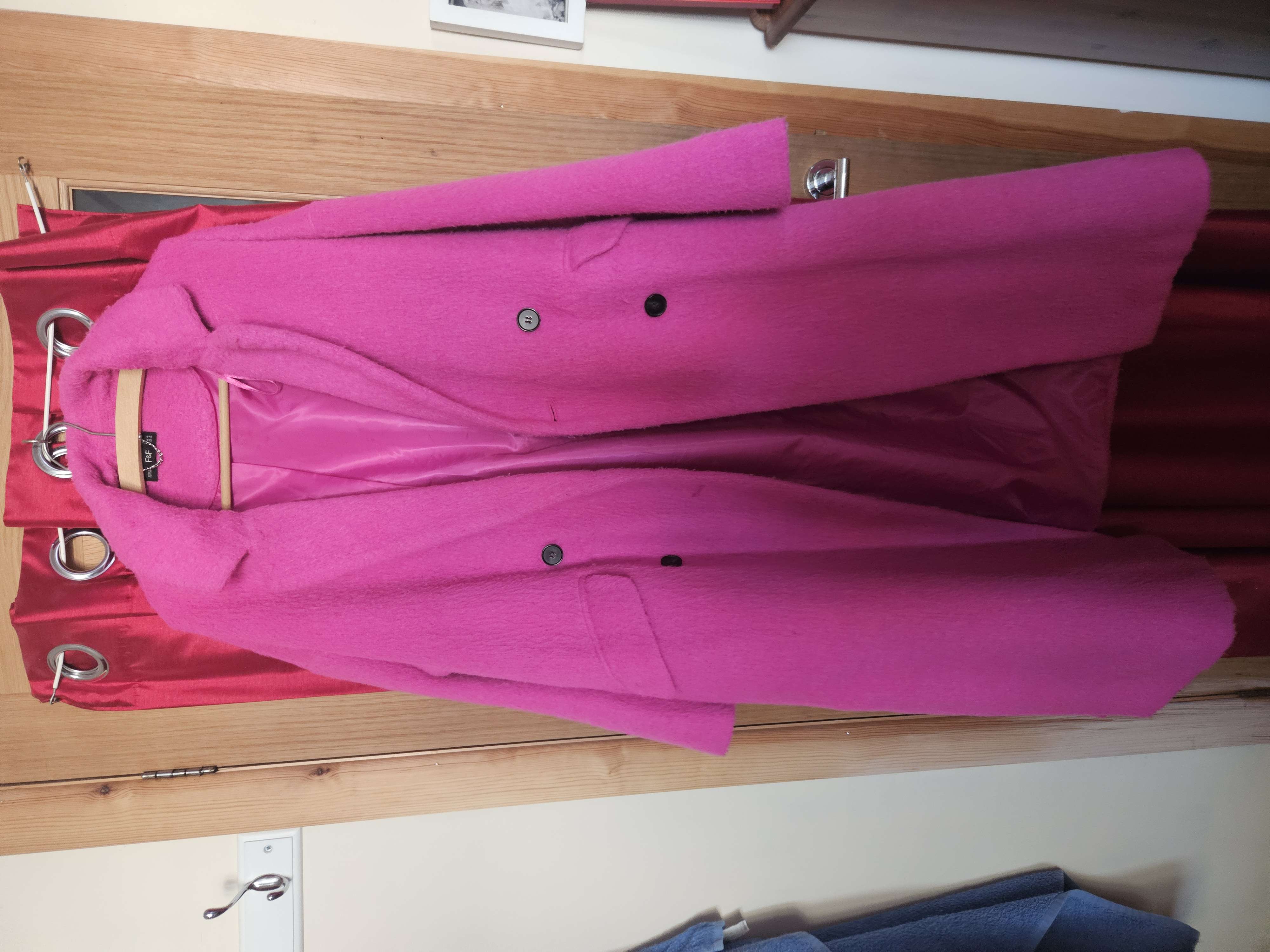 F&F hot pink coat bought at St Catherine's Hospice Shop - Oxted for Β£9.00
