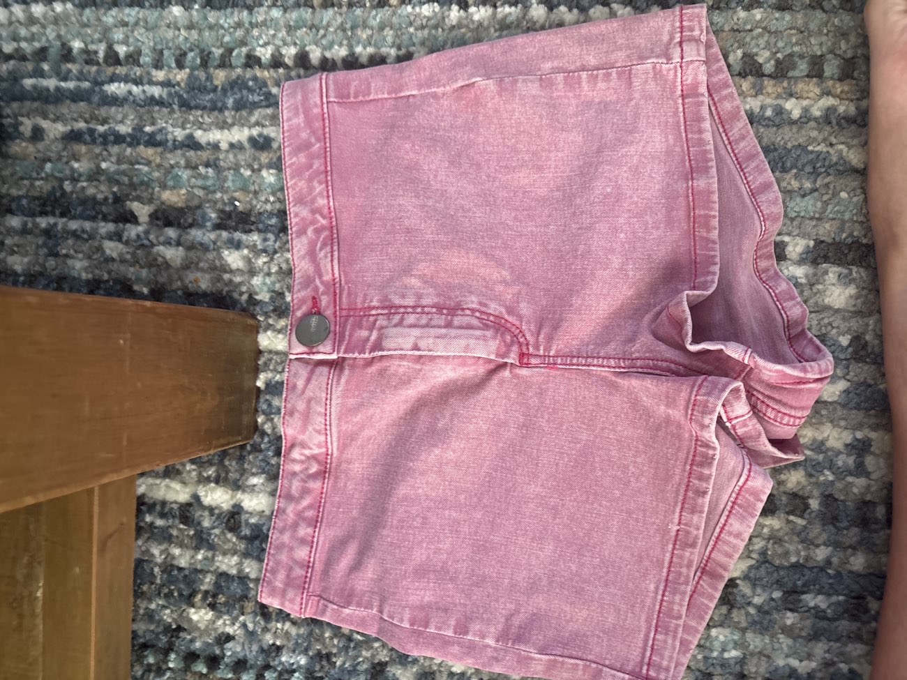 pink shorts bought at Demelza Charity Shop for £4.00