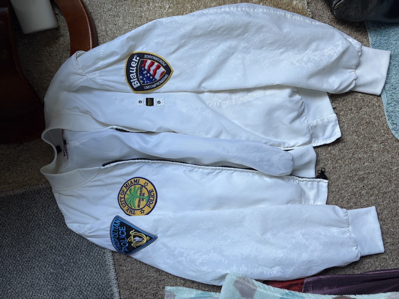 Blauer Miami PD Bomber Jacket bought at Reign Vintage for £20.00