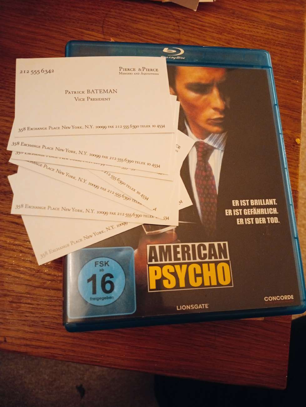 American Psycho Blu Ray bought at Cats Protection Charity Shop for £1.00