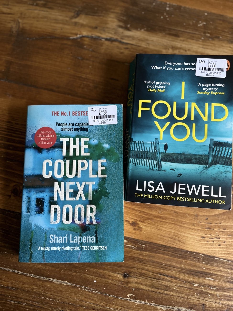 Two books - £1 each product bought at Barnardo's for £2.00
