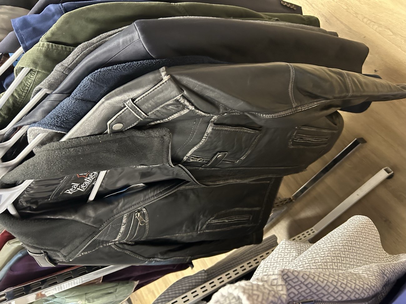 Genuine leather jacket bought at Sue Ryder for £15.00