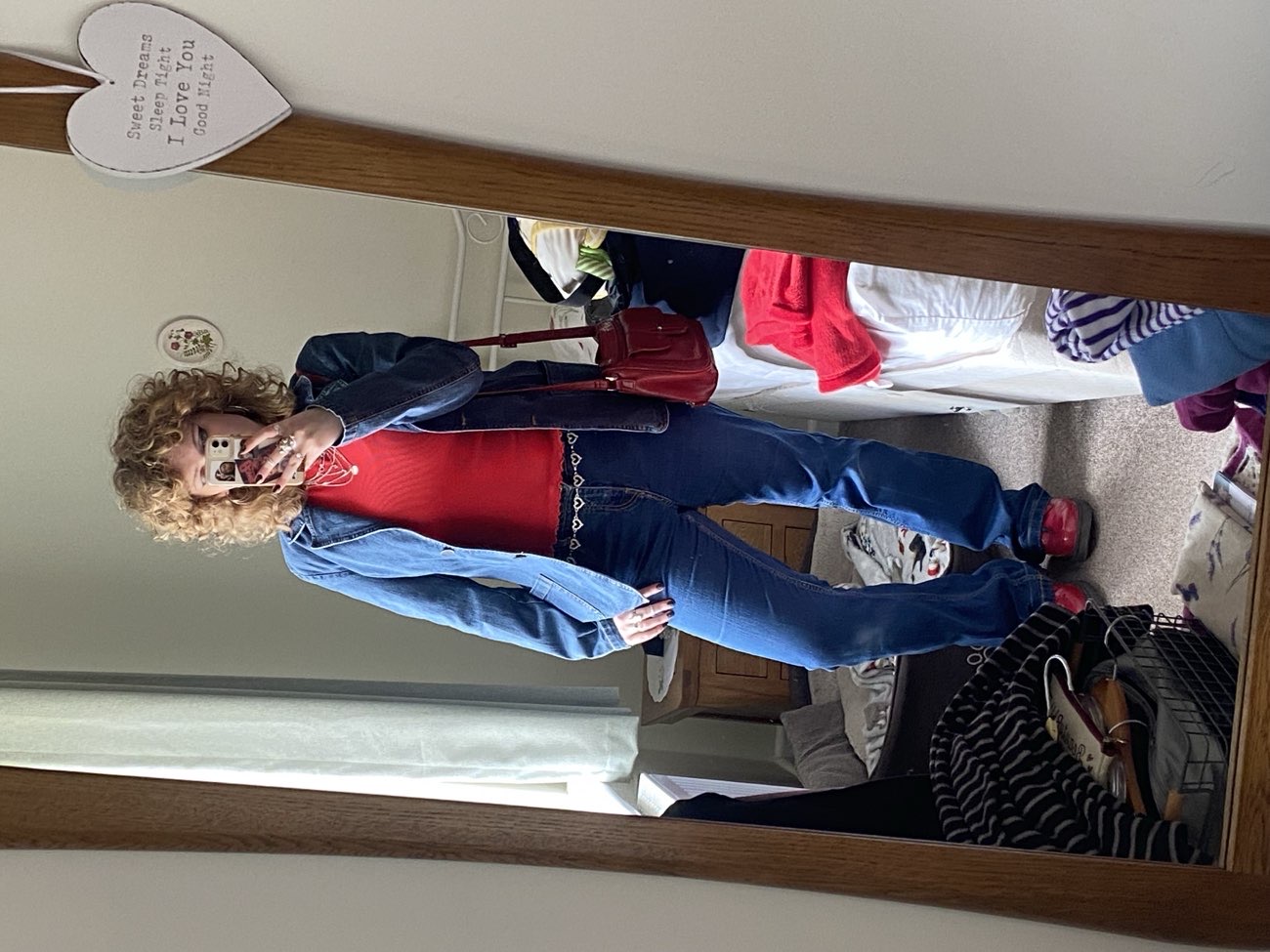FULLY thrifted double denim look bought at The Salvation Army for £7.00