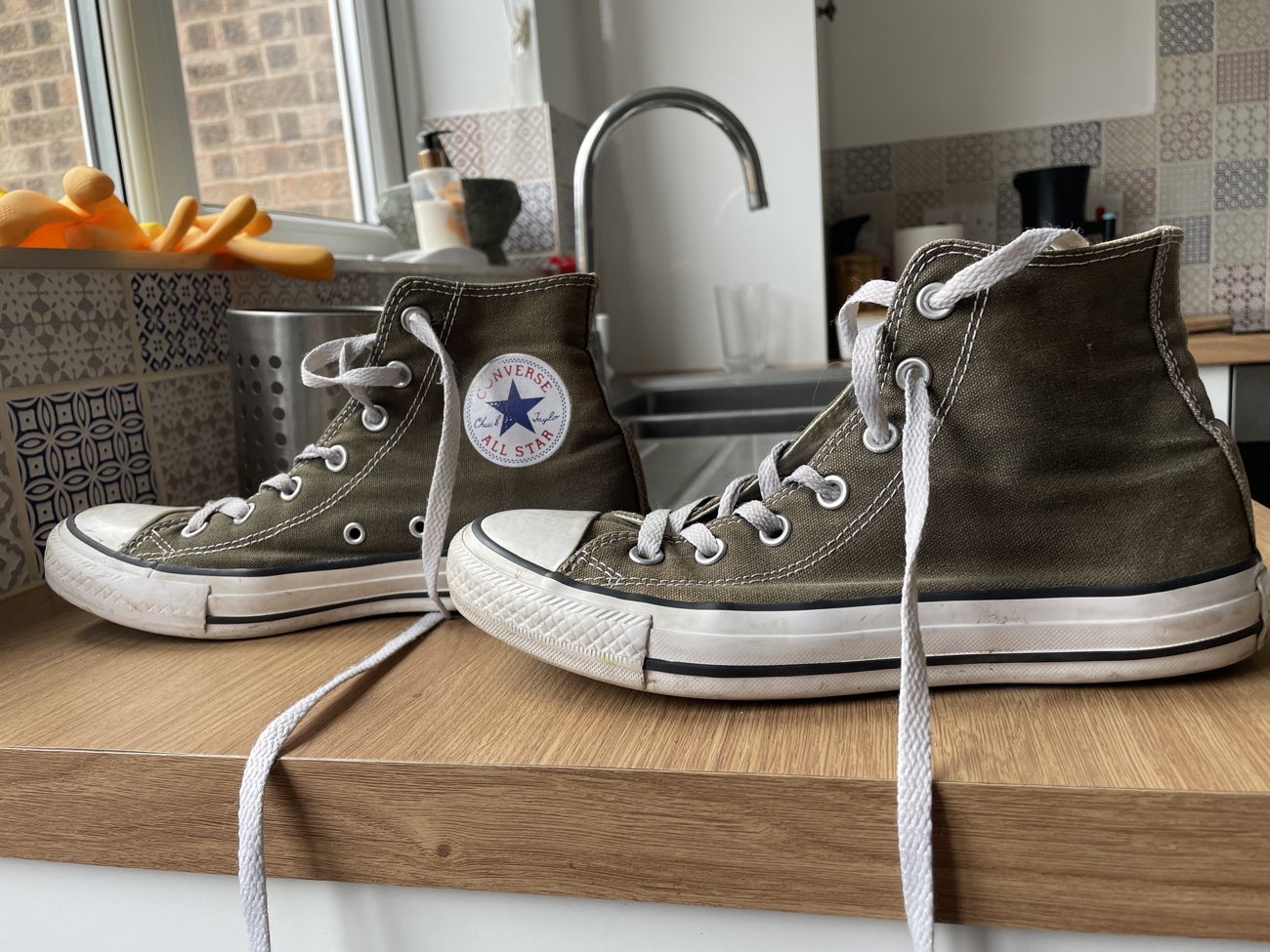 Green converse bought at Barnardo's for Β£5.00