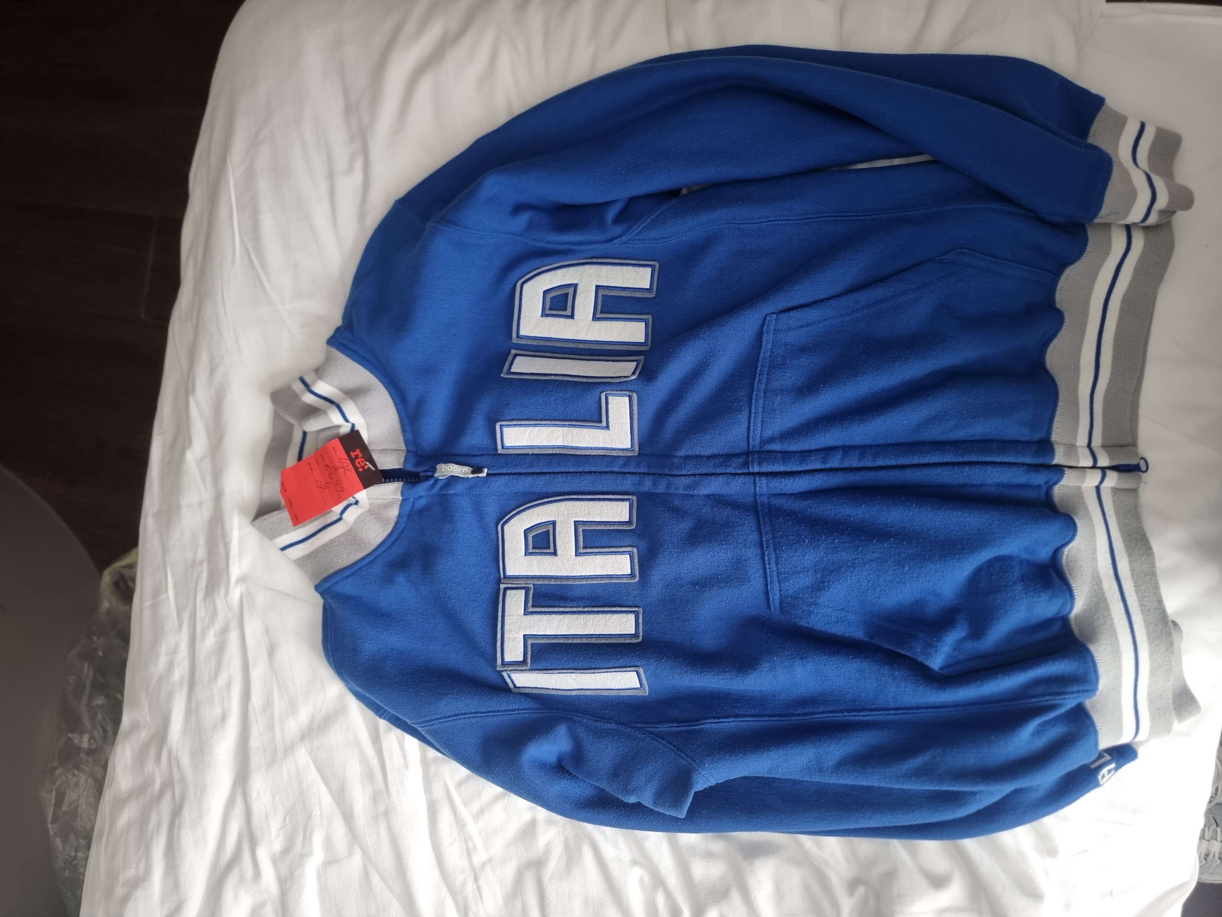 Italy zip up product bought at The Salvation Army for £6.99