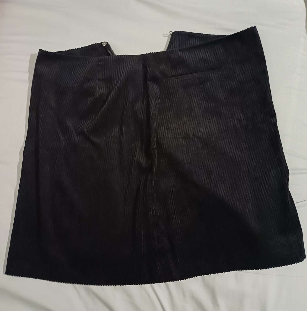 Short black stripe corduroy skirt from Matalan. Was £3.25 but then reduced to a quid ! :) bought at Sue Ryder for £1.00