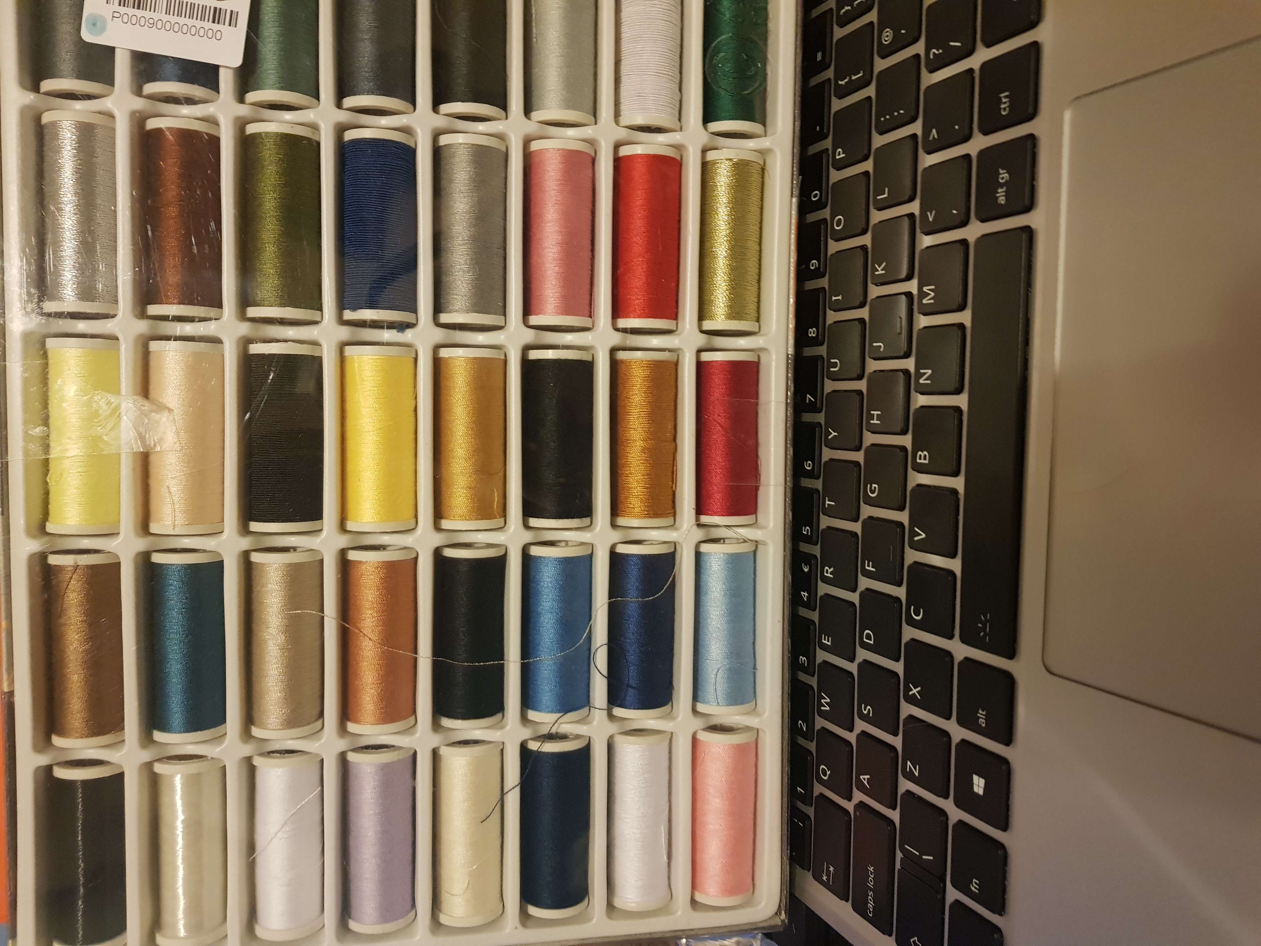 sewing thread set bought at Barnardo's for Β£2.50