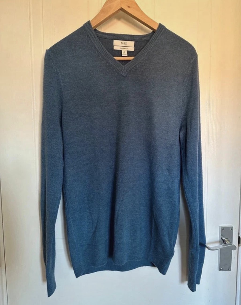 M&S Men’s V neck jumper bought at M K Community Shop (Westcroft) Ltd for £0.50