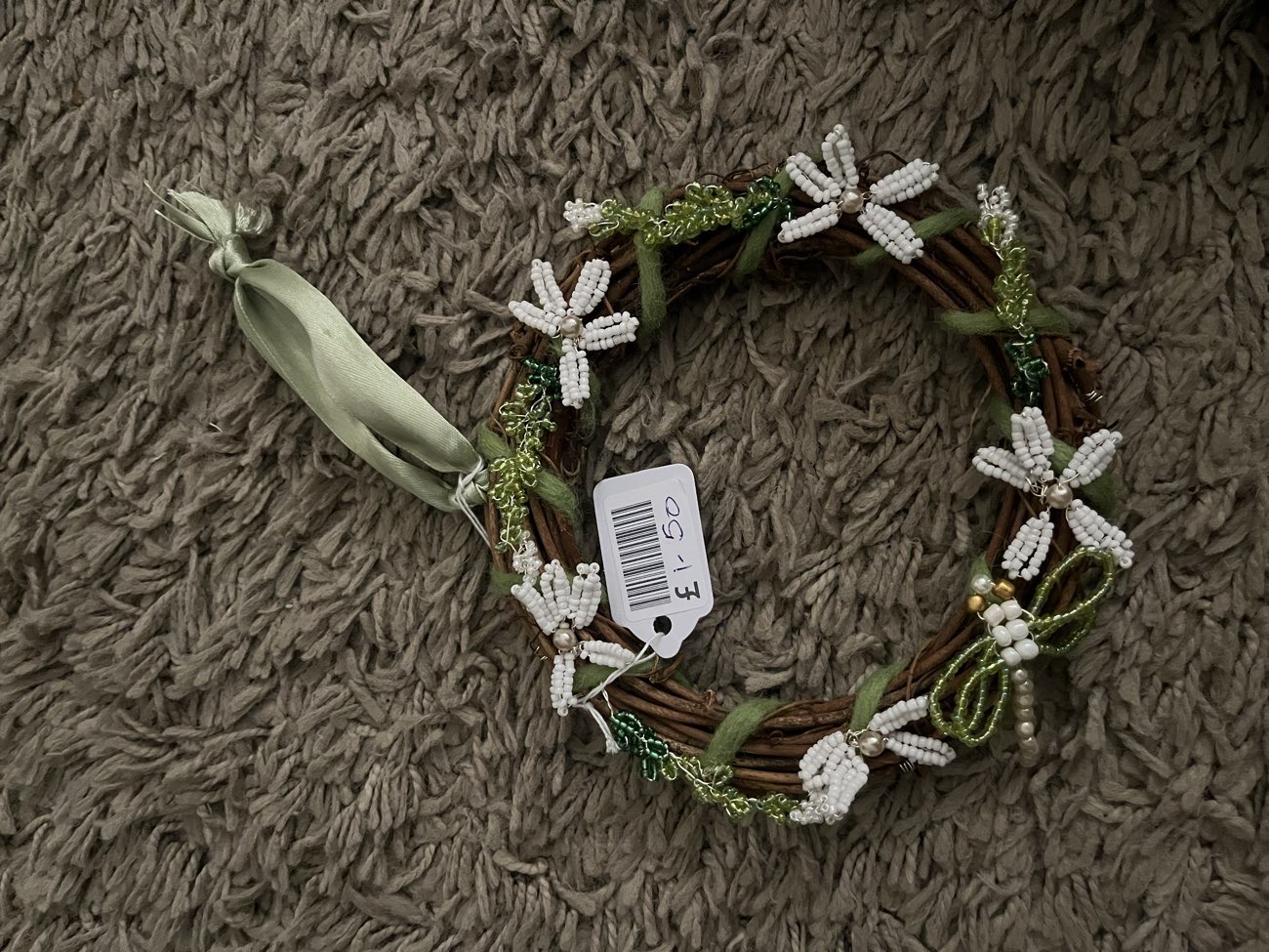 Beaded Wreath! How sweet! bought at Age UK Leicester Shire & Rutland for £1.50