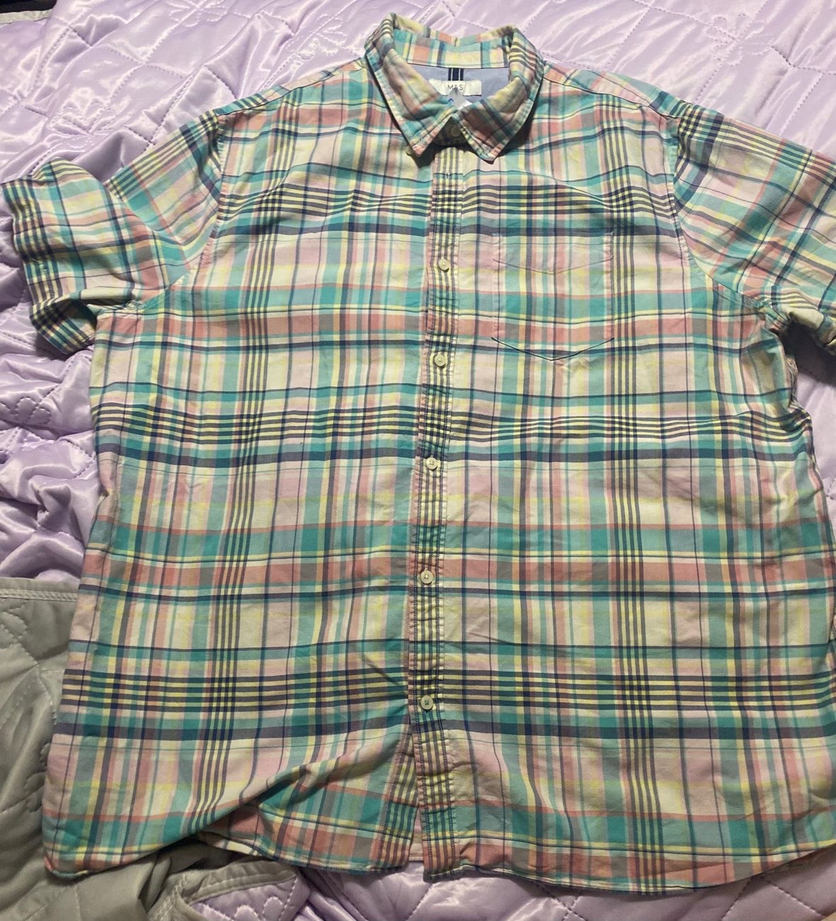 Checkered Men’s Polo Shirt bought at Age UK Charity Shop for £5.99