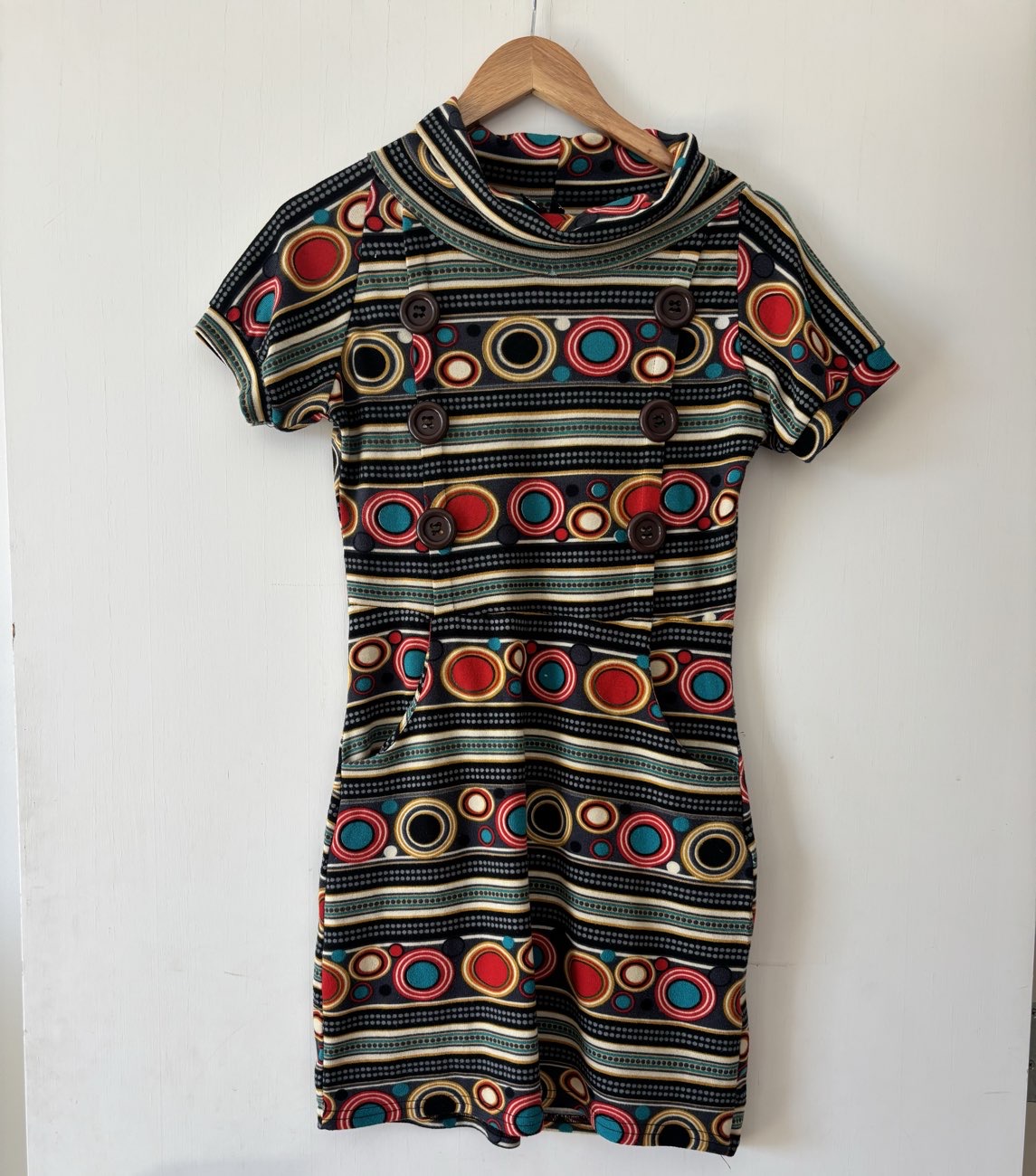 Fun design dress with buttons bought at Fara Charity Shop for £4.50
