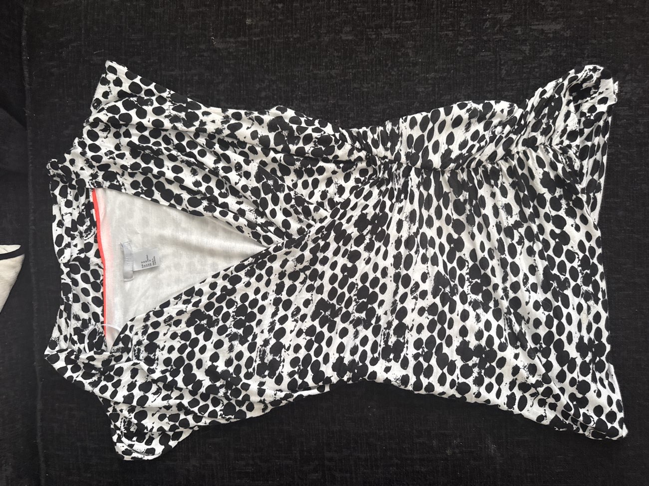 Polka dot cowl neck top bought at St Elizabeth East Coast Hospice for £1.00