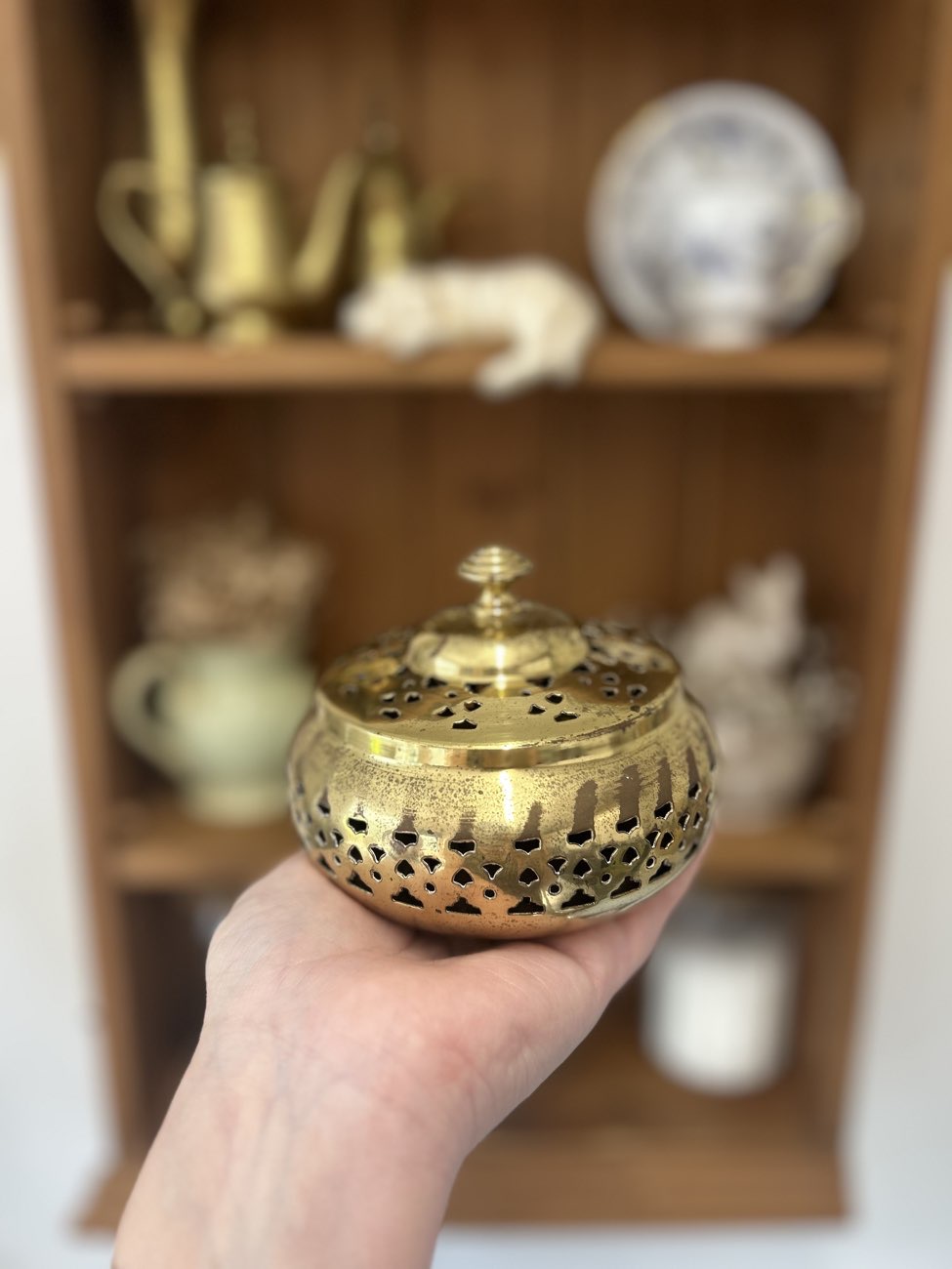 Vintage brass bowl, now housing my insense cones bought at Headway for £3.00