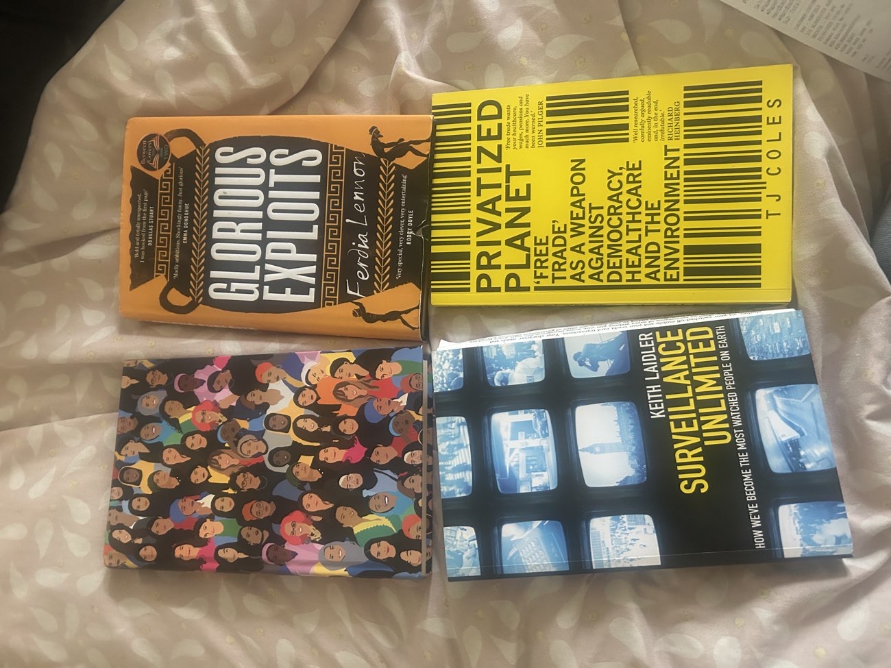 2 paperbacks and 2 hardback books, so stoked with these! bought at St Peter's Hospice for £8.46