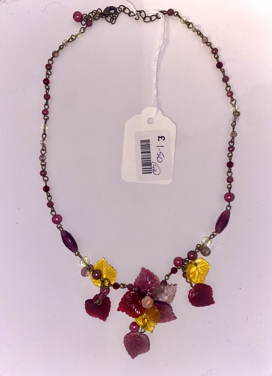 Leaf necklace bought at Age UK Charity Shop for £1.50