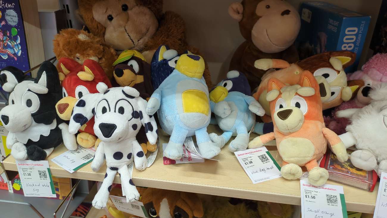 Bluey Plushies bought at British Heart Foundation for £1.50