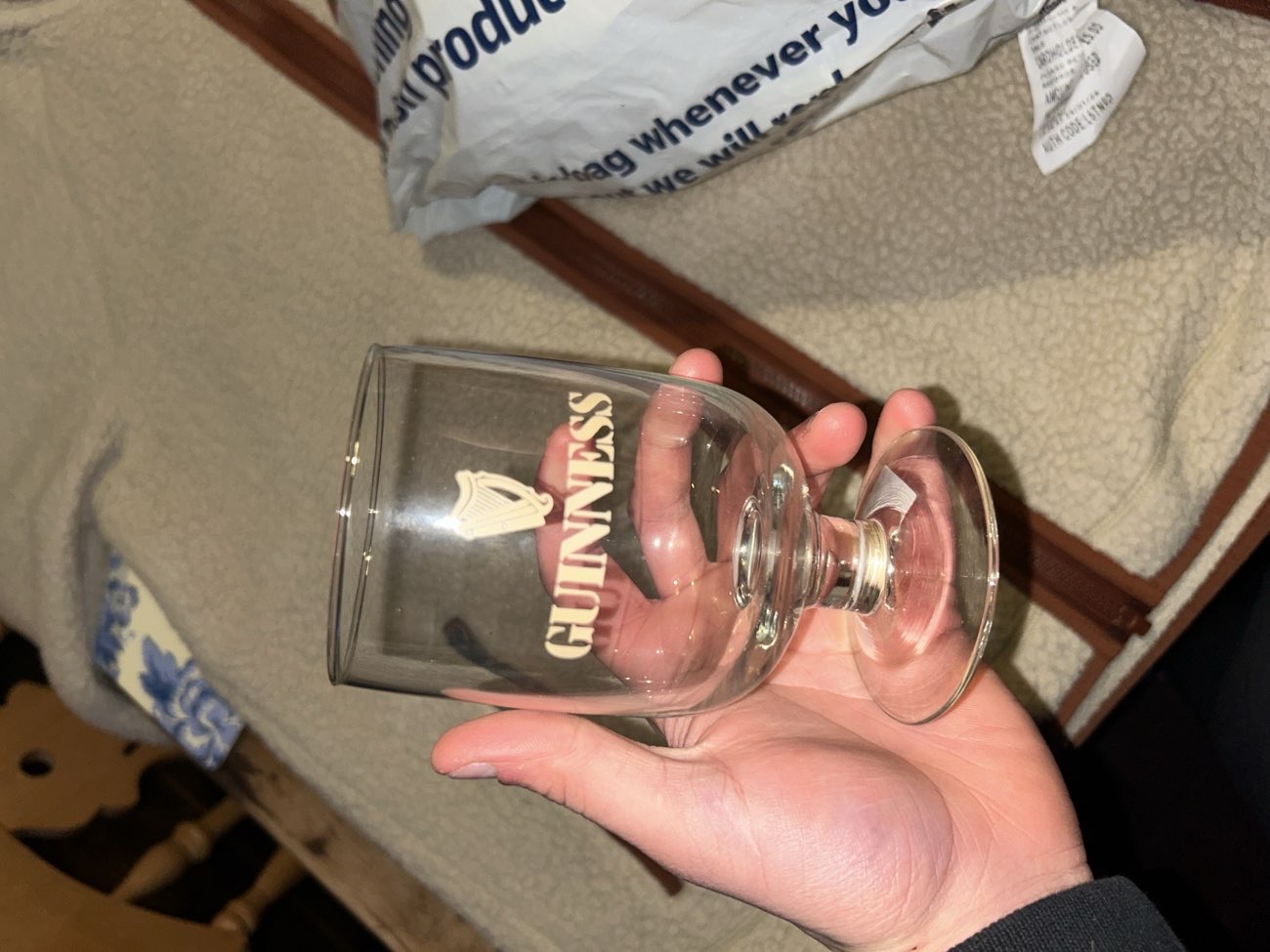 70s Guinness half stem glass product bought at Loros for £0.50