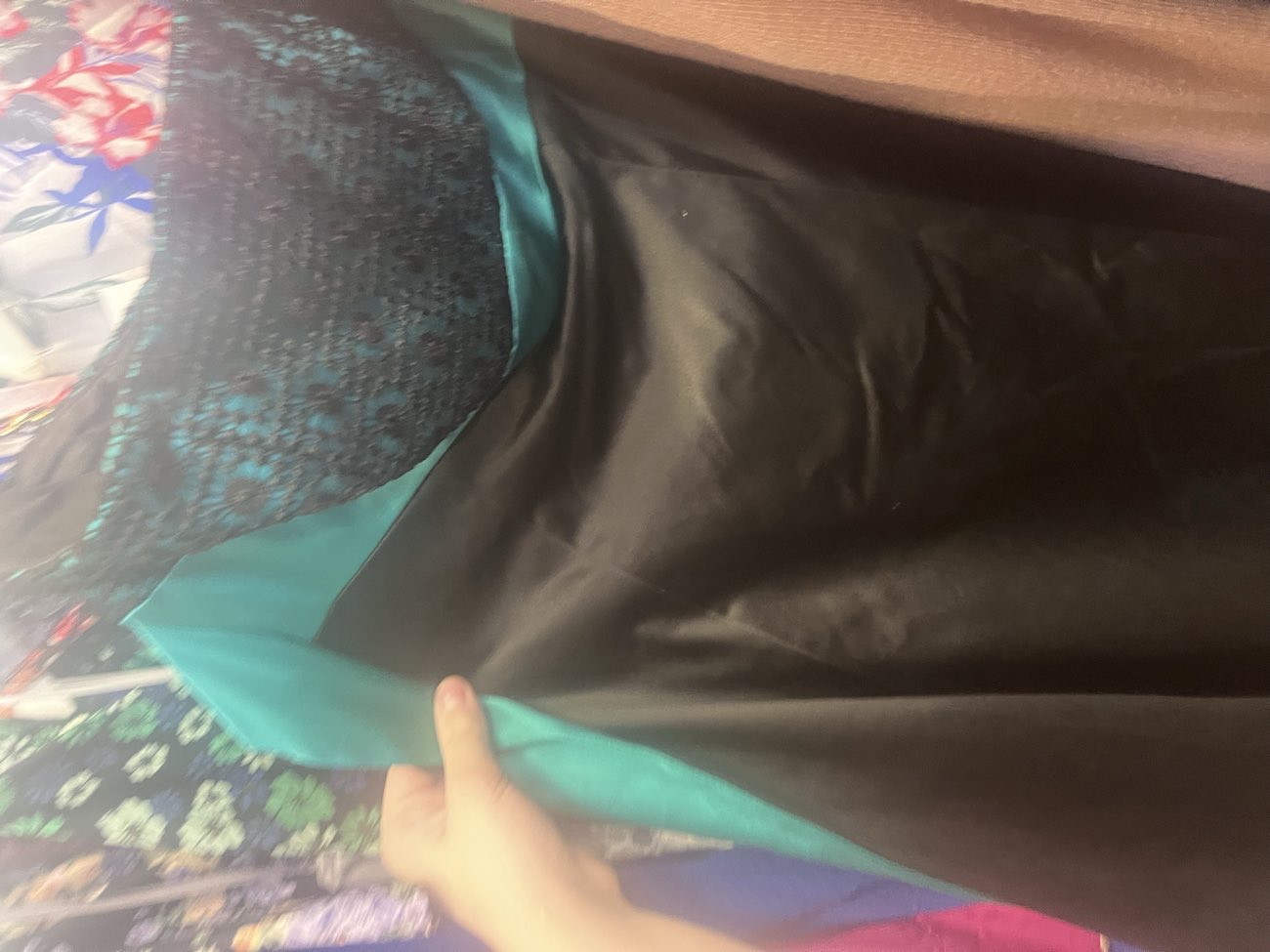Gorgeous black & jade green micro y2k prom dress bought at Farplace Animal Rescue Charity Shop for £5.00