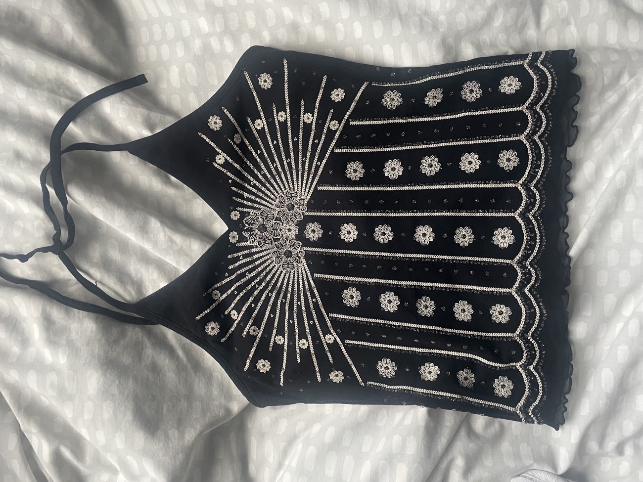 old new look halterneck! it didn’t end up fitting me but still such a cute find bought at Sue Ryder for £4.00