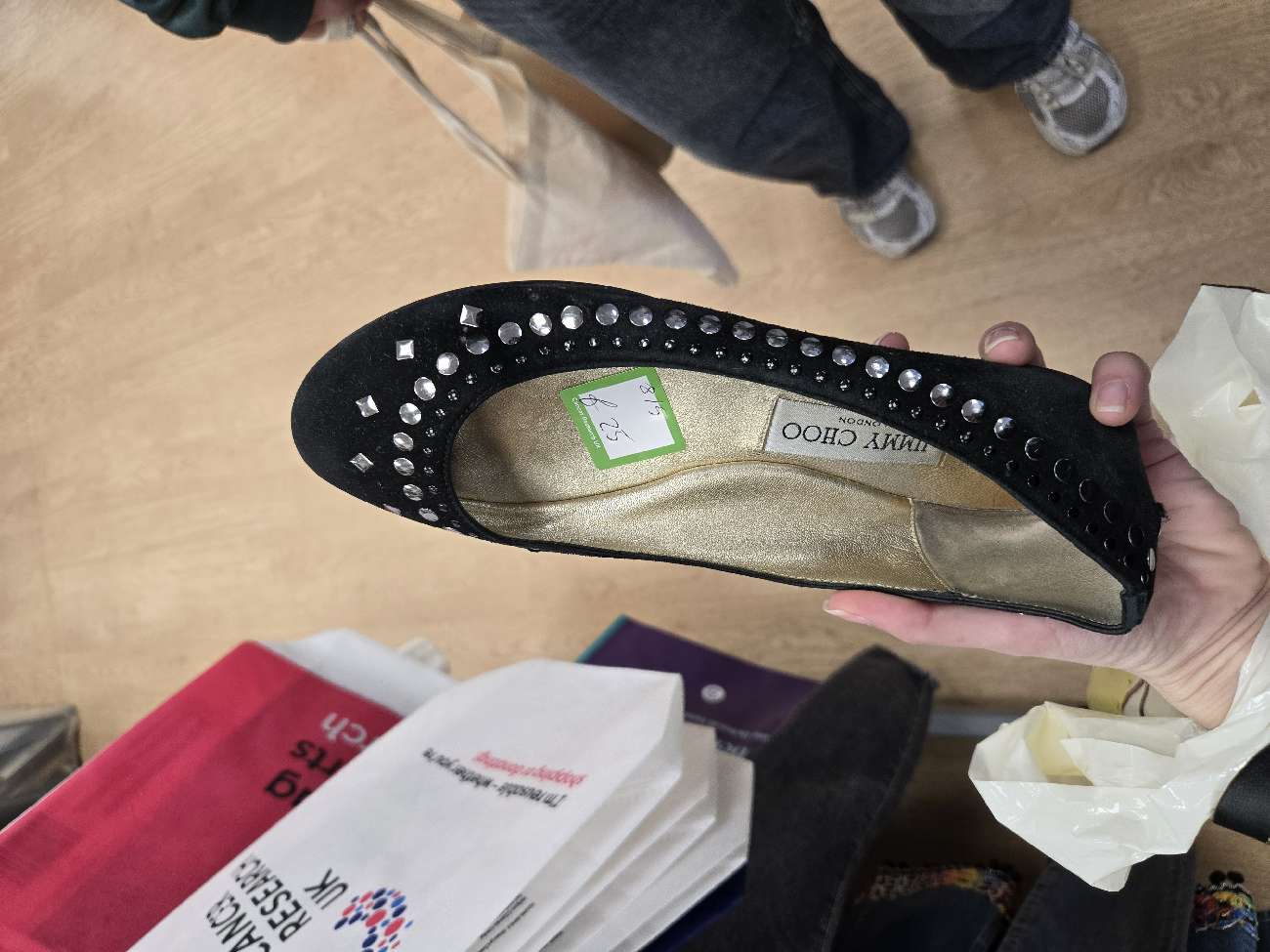Jimmy Choo studded ballerina size 36.5 - didn't buy it bought at Cancer Research UK for £25.00