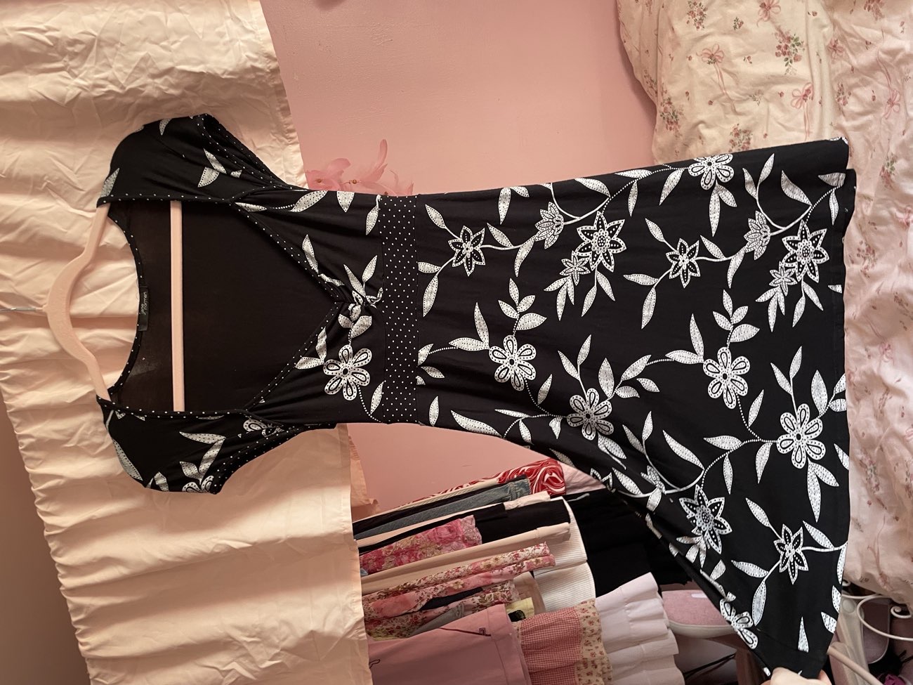Jane Norman B&W floral dress bought at Vincent's Ballinasloe for €1.00