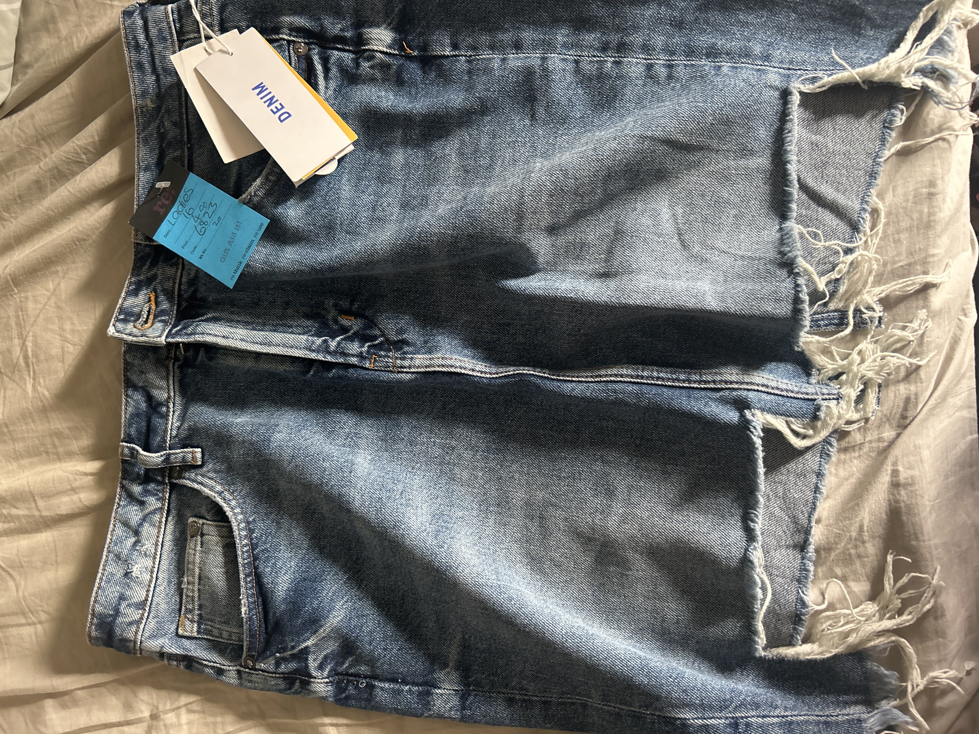 denim skirt bought at The Salvation Army for £4.00