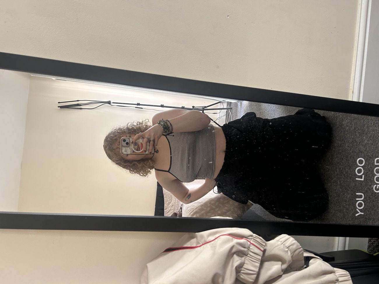 striped halter crop top 🤍🖤 bought at British Heart Foundation Home Store for £4.00