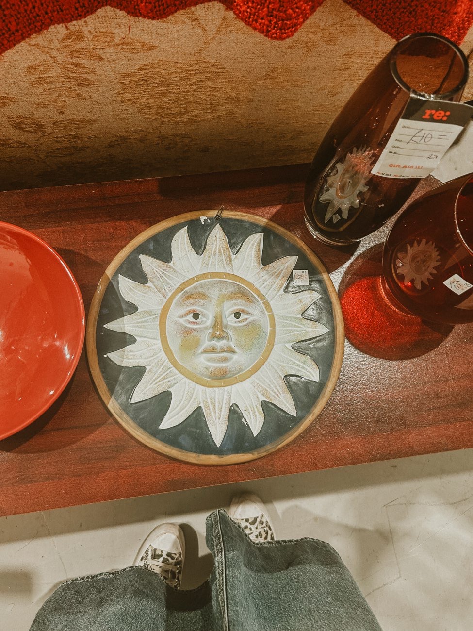 celestial sun wall hanging bought at The Salvation Army for £3.00