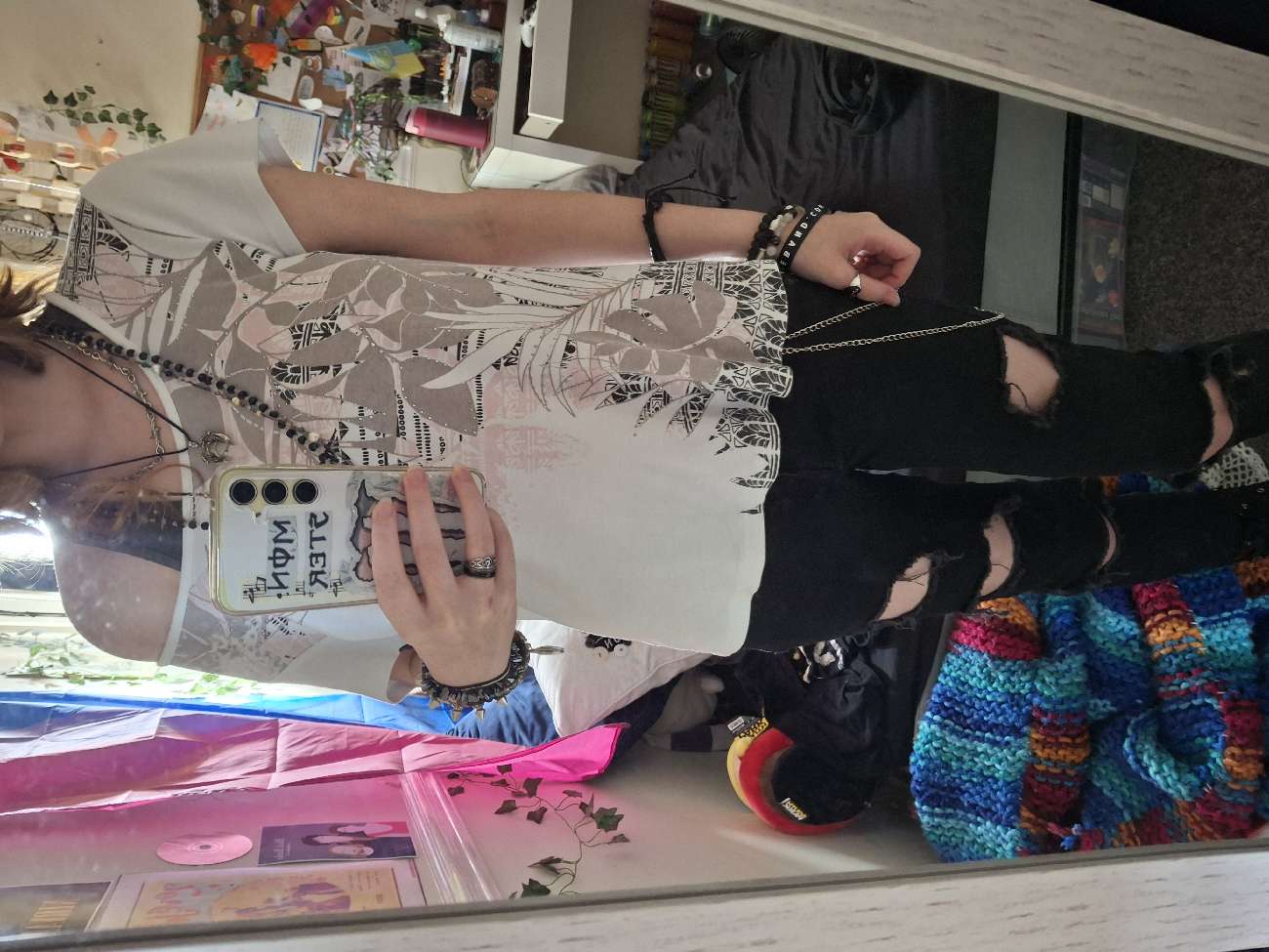 ☆ kinda y2k-esque tshirt? with rhinestones 🤩 bought at Naomi House and Jacks place for £3.00