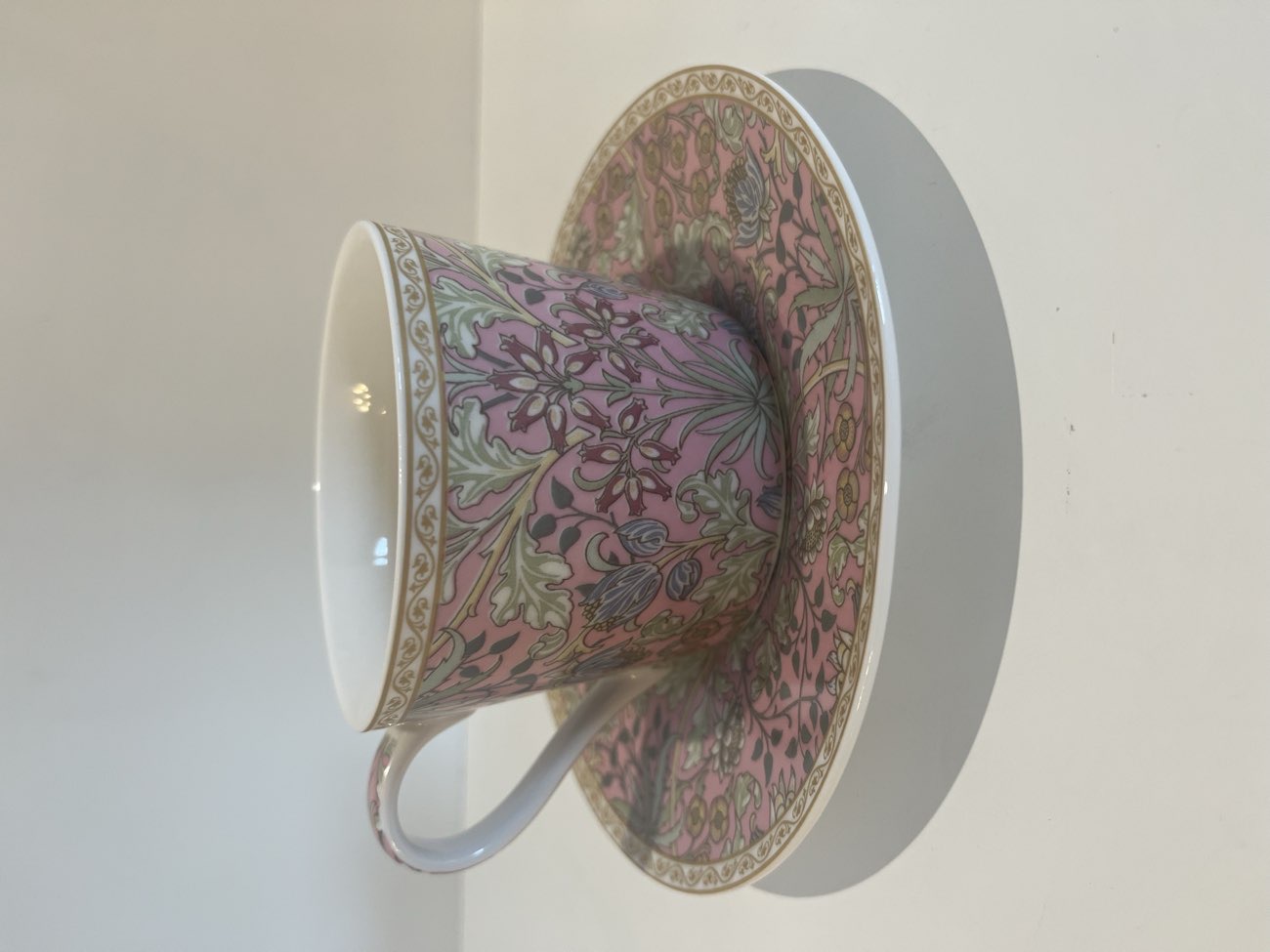William Morris tea cup and saucer bought at Rochford Charity Shop - Havens Hospices for £1.50