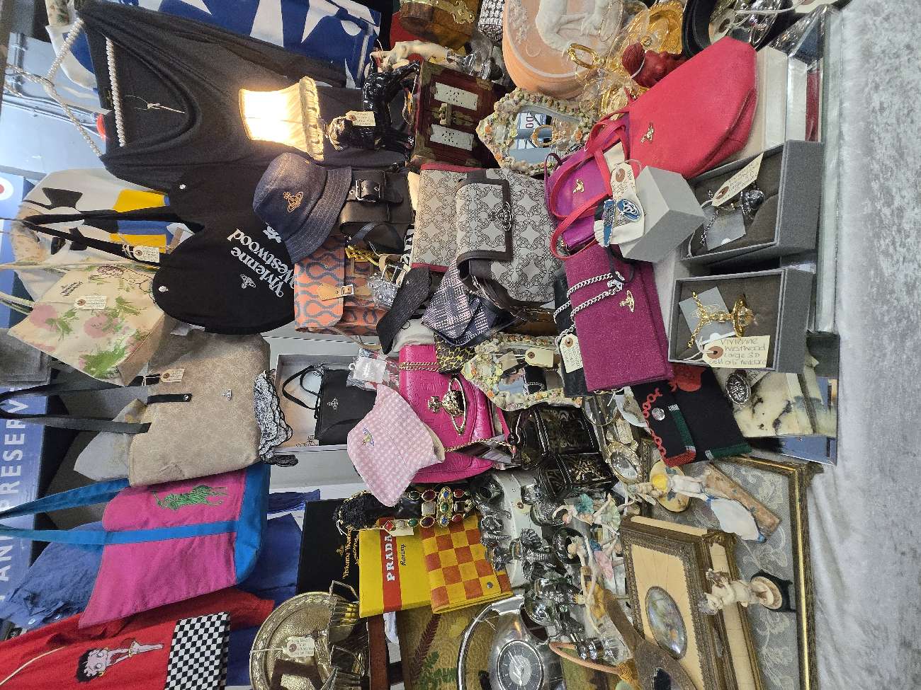 Loads of Vivienne Westwood bags and accessories bought at Jubilee Market
