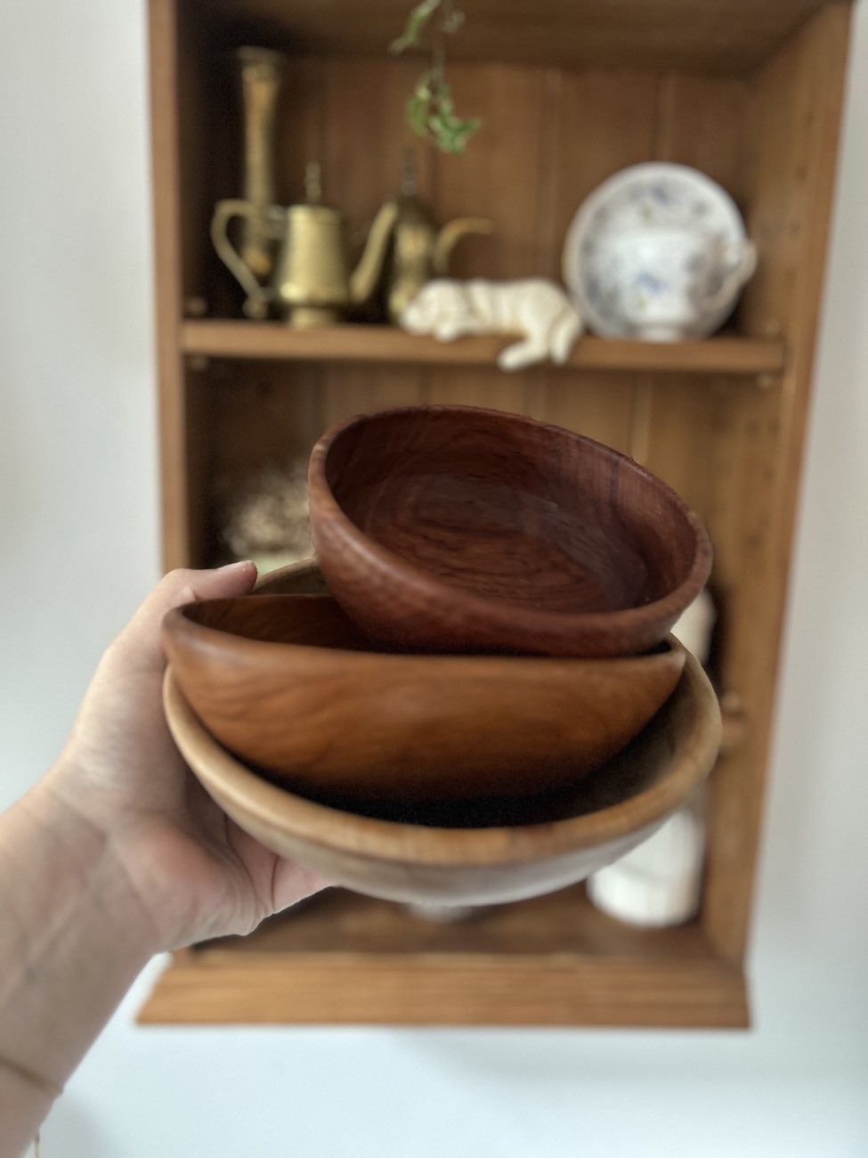 Selection of wooden snack bowls bought at Naomi House and Jacksplace for Β£2.00