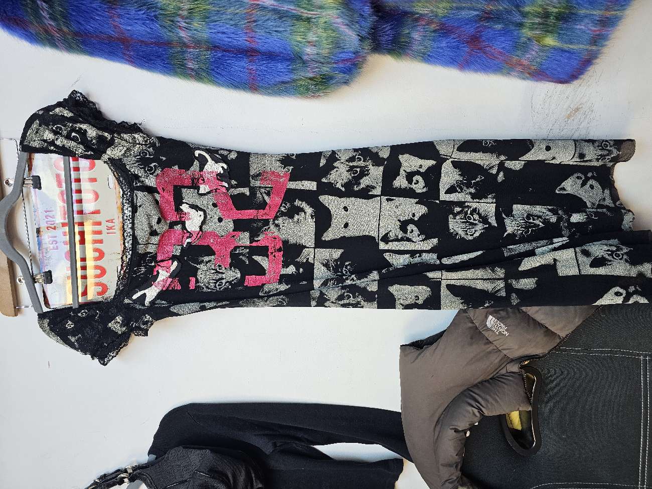 Cat dress vintage bought at Suchitoto Vintage for £35.00