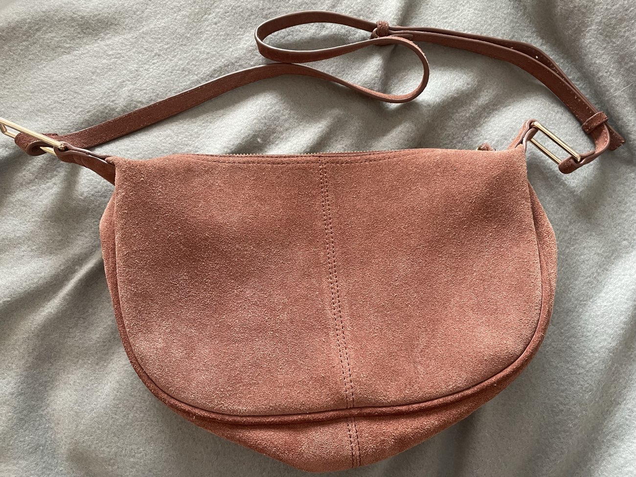 Suede vintage bag bought at Mind for £5.00
