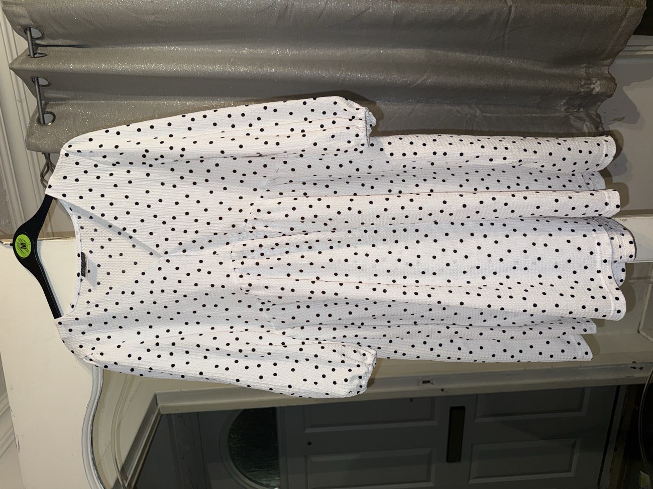 White & black polka dot dress product bought at Cancer Research UK for £5.00