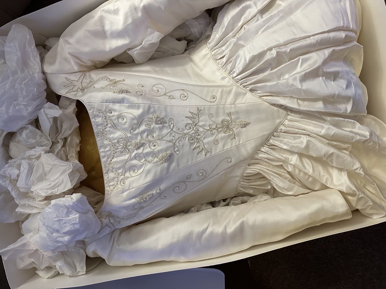 Vintage 90s Silk Beaded Wedding Dress product bought at Cancer Research UK for £12.00