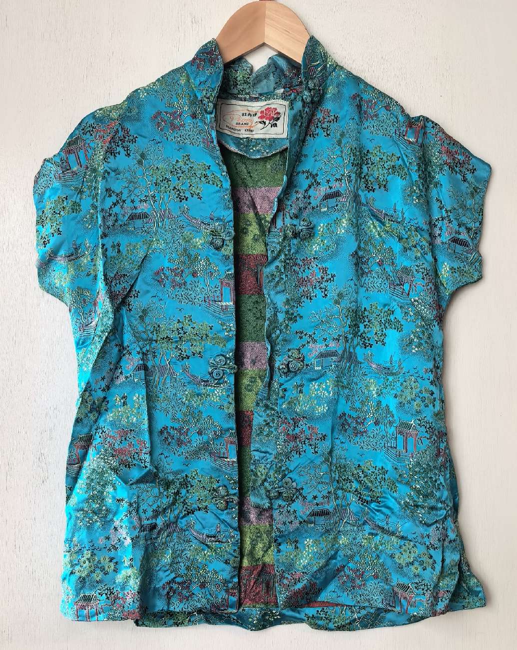 Qipao/Cheongsam turquoise top bought at Martlets Hospice for £8.00
