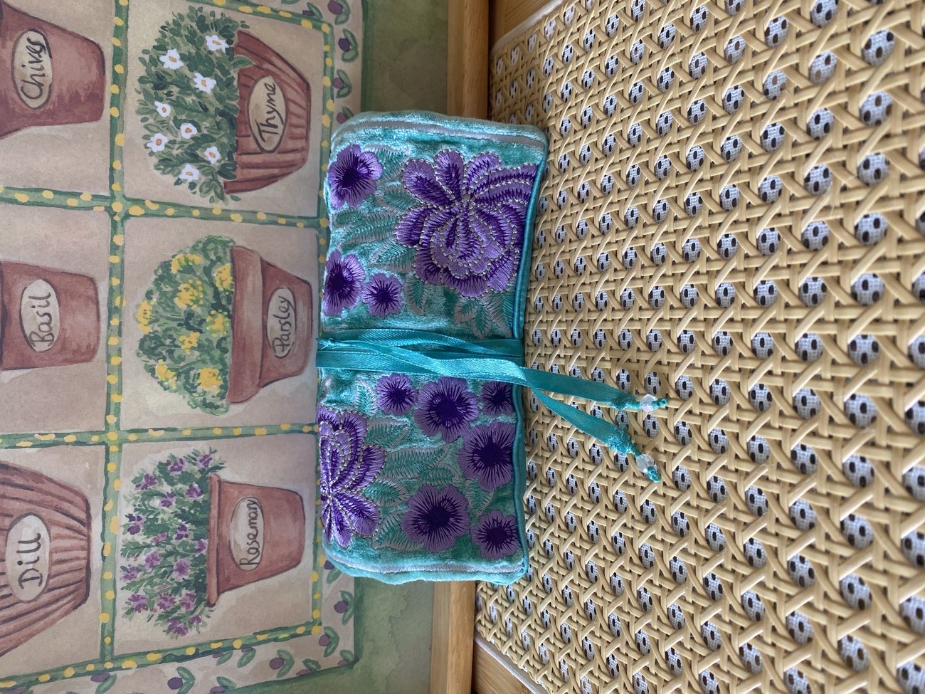 Fabric Oliver Bonas Jewellery Wrap 🍎 bought at Princess Alice Hospice for £2.50