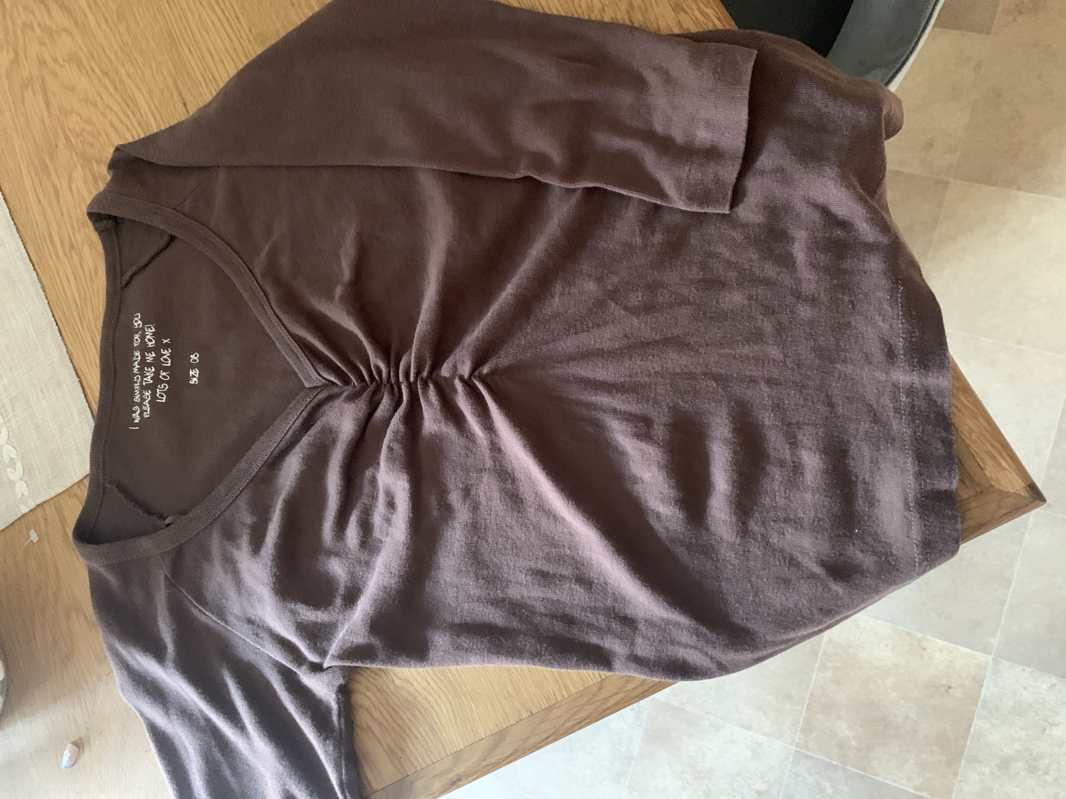 Brown cute shirt product bought at Cancer Research UK for £2.00