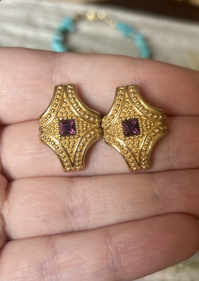 Vintage Swarovski earrings bought at Shaw Trust for Β£1.50